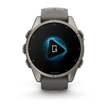 Garmin Fenix 9 – 43 mm Titanyum, Çakıl Grisi Silikon Kayışlı