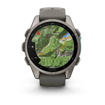 Garmin Fenix 9 – 43 mm Titanyum, Çakıl Grisi Silikon Kayışlı