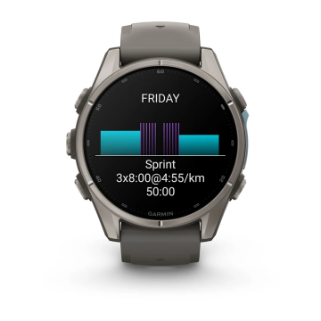 Garmin Fenix 9 – 43 mm Titanyum, Çakıl Grisi Silikon Kayışlı
