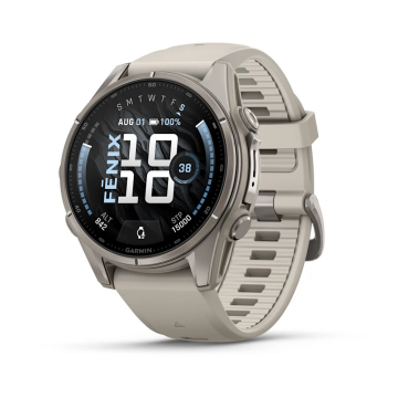Garmin Fenix 9 – 43 mm Titanyum, Sis Grisi Silikon Kayışlı