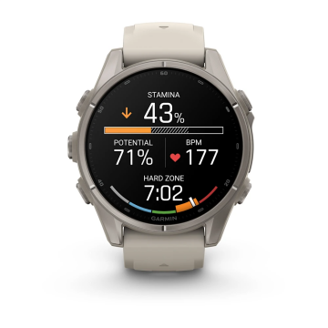 Garmin Fenix 9 – 43 mm Titanyum, Sis Grisi Silikon Kayışlı
