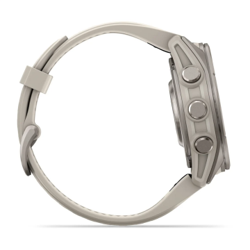 Garmin Fenix 9 – 43 mm Titanyum, Sis Grisi Silikon Kayışlı