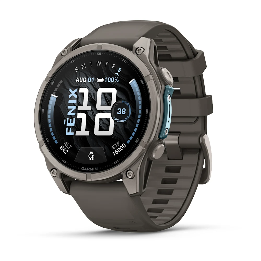 Garmin Fenix 9 – 47 mm Titanyum, Çakıl Grisi Silikon Kayışlı