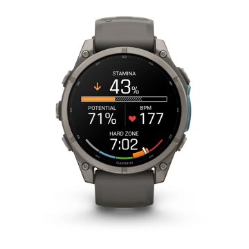 Garmin Fenix 9 – 47 mm Titanyum, Çakıl Grisi Silikon Kayışlı