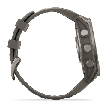 Garmin Fenix 9 – 47 mm Titanyum, Çakıl Grisi Silikon Kayışlı