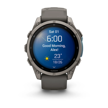 Garmin Fenix 9 – 47 mm Titanyum, Çakıl Grisi Silikon Kayışlı