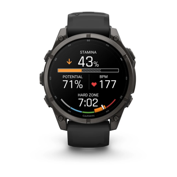 Garmin Fenix 9 – 47 mm Karbon Gri DLC Titanyum, Siyah Silikon Kayışlı