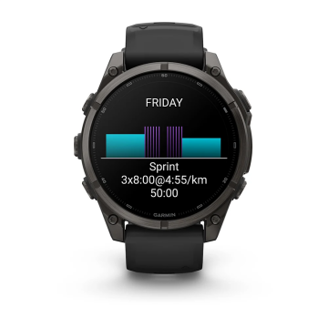 Garmin Fenix 9 – 47 mm Karbon Gri DLC Titanyum, Siyah Silikon Kayışlı