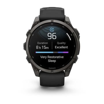 Garmin Fenix 9 – 47 mm Karbon Gri DLC Titanyum, Siyah Silikon Kayışlı