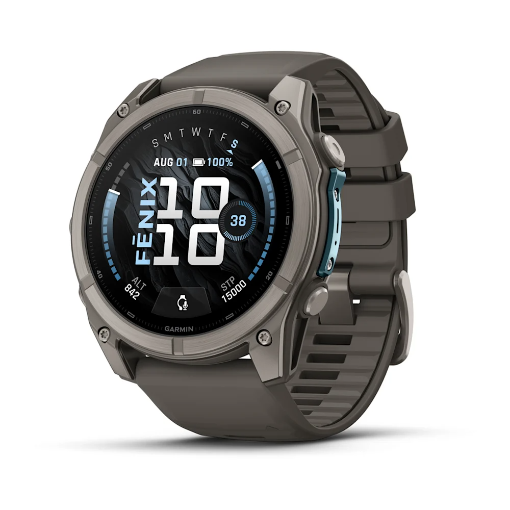 Garmin Fenix 9 – 51 mm Titanyum, Çakıl Grisi Silikon Kayışlı