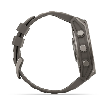 Garmin Fenix 9 – 51 mm Titanyum, Çakıl Grisi Silikon Kayışlı