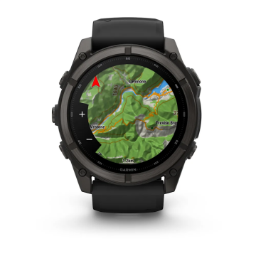 Garmin Fenix 9 – 51 mm Karbon Gri DLC Titanyum, Siyah Silikon Kayışlı