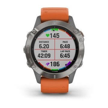 Garmin Fenix 6 Titanyum Pro Sapphire Turuncu Kayış