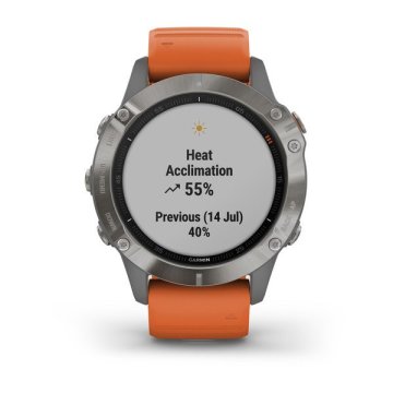 Garmin Fenix 6 Titanyum Pro Sapphire Turuncu Kayış
